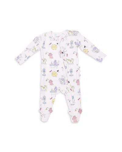 Angel Dear Girls' Spa Dogs 2 Way Zipper Ruffled Back Footie - Baby In Multi