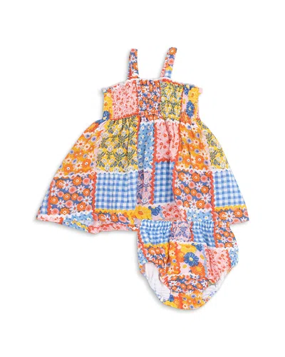 Angel Dear Girls' Sweet Peach Ruffled Strap Smocked Top & Diaper Cover Set - Baby In Multi