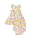 Angel Dear Kids' Girls' Sweet Peach Ruffled Strap Smocked Top & Diaper Cover Set - Baby In Multi