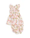 Angel Dear Girls' Sweet Peach Ruffled Strap Smocked Top & Diaper Cover Set - Baby In Multi