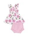 Angel Dear Girls' Sweet Peach Ruffled Strap Smocked Top & Diaper Cover Set - Baby In Multi