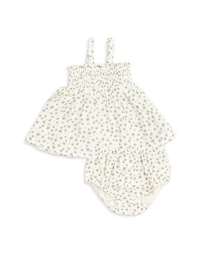 Angel Dear Girls' Sweet Peach Ruffled Strap Smocked Top & Diaper Cover Set - Baby In Neutral