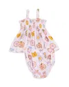 Angel Dear Kids' Girls' Sweet Peach Ruffled Strap Smocked Top & Diaper Cover Set - Baby In Purple