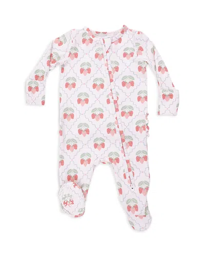 Angel Dear Girls' Sweet Strawberries Footie - Baby In Neutral