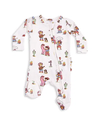 Angel Dear Girls' Vintage Cowgirls Two Way Ruffle Back Zipper Footie - Baby In Neutral