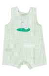 Angel Dear Golf Appliqué Romper In Green