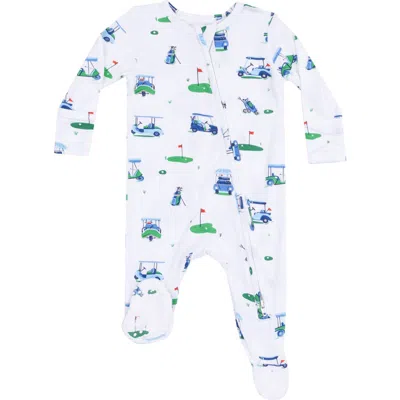 Angel Dear Babies'  Golf Cart Print Footie In Blue
