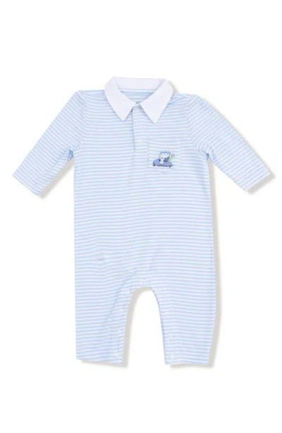 Angel Dear Babies'  Golf Carts Long Sleeve Romper In Blue