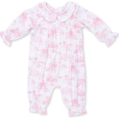 Angel Dear Babies'  Golf Toile Smock Romper In Pink