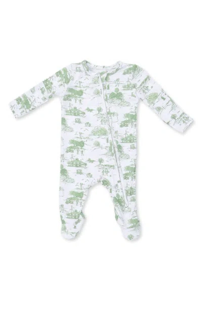Angel Dear Babies'  Golf Toile Zip Footie In Multi