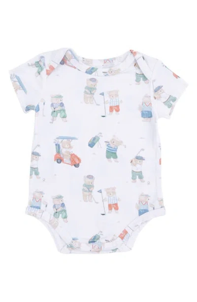 Angel Dear Babies'  Golfingg Teddy Bears Bodysuit In White