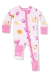 Angel Dear Hanukkah Convertible Zip Footie In Pink