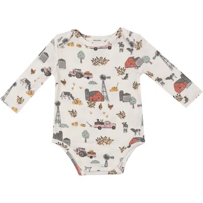 Angel Dear Babies'  Hay Farmer Bodysuit In White