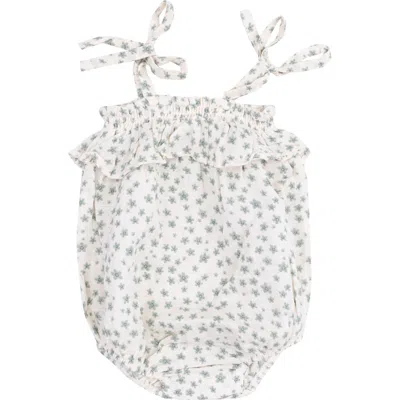 Angel Dear Babies'  Jadeite Floral Organic Cotton Muslin Bodysuit In Ivory