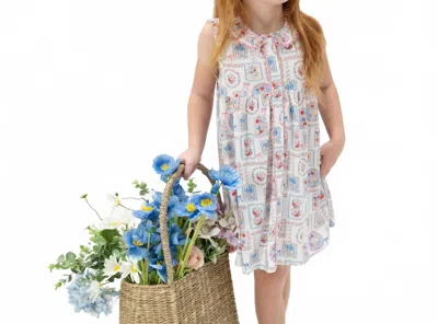 Angel Dear Kids' Juleps Floral Patchwork Jill Dress With Bloomers In Ivory/pink In Blue