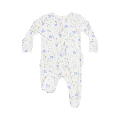 Angel Dear Kid's Sweet Vines Ruffle Footie In Off White