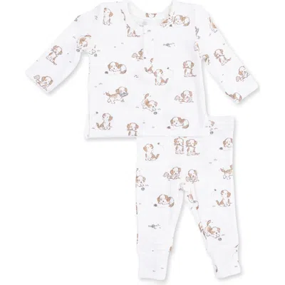 Angel Dear Babies'  Kids' Explorer Puppy Two-piece Rib Set In White