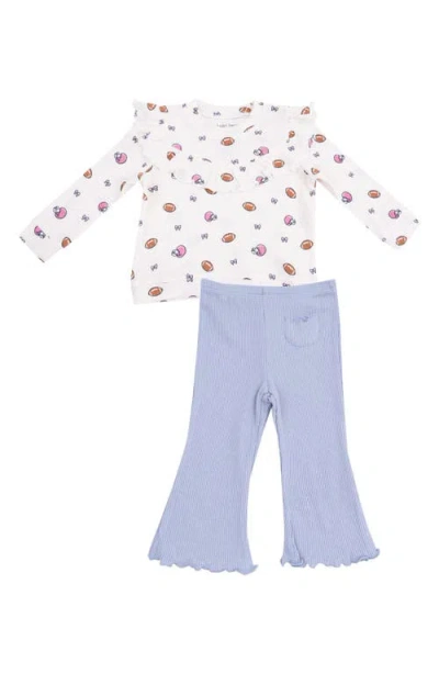 Angel Dear Babies'  Kids' Footballs & Bows Top & Trousers Set In Blue