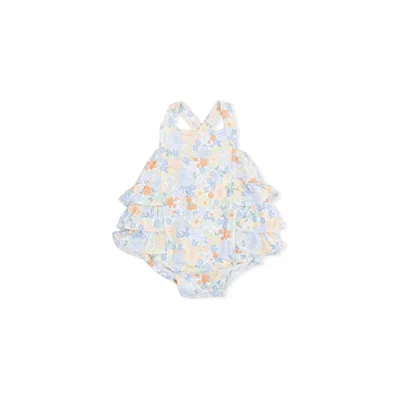 Angel Dear Kids Georgia Floral Bamboo Sunsuit In White