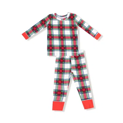 Angel Dear Kids' Holiday Long Sleeve Loungewear Set In Plaid In Multi