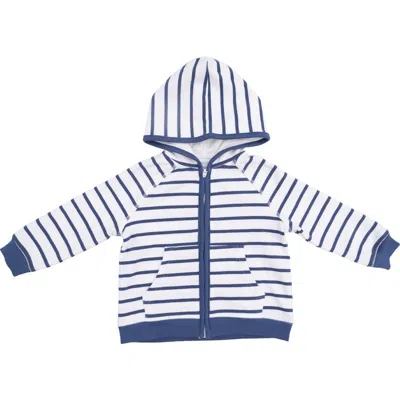 Angel Dear Babies'  Kids' Oceana Stripe French Terry Zip Hoodie In Black