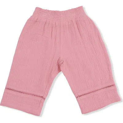 Angel Dear Babies'  Kids' Organic Cotton Muslin Pants In Pink