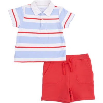 Angel Dear Kids' Preppy Rugby Polo Shirt & Shorts Set Baby & Toddler) In Blue