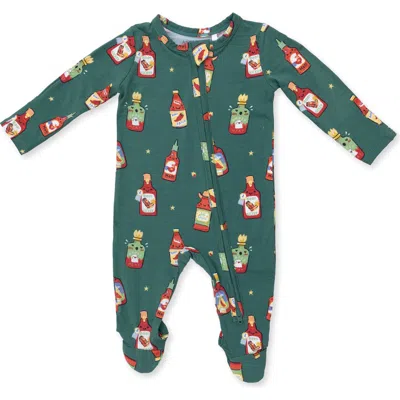 Angel Dear Kids' Spice Spice Baby Two-way Zip Footie In Green