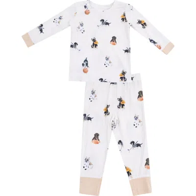 Angel Dear Babies'  Kids' Sporty Puppies Top & Pants Set In White