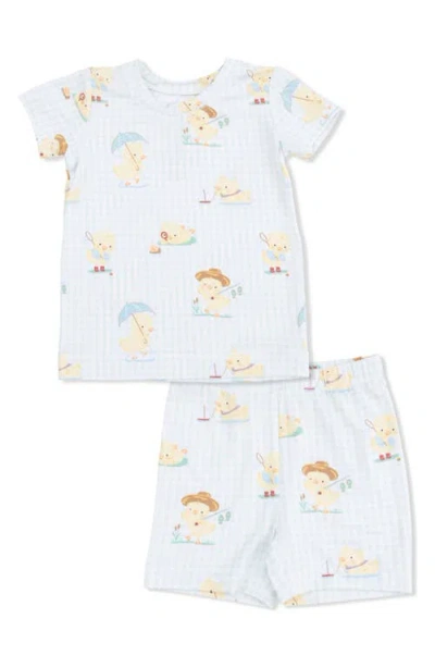 Angel Dear Babies'  Kids' Spring Ducklings Shirt & Shorts Set In Blue