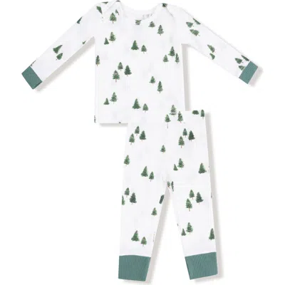 Angel Dear Babies'  Kids' Tiny Forest Lounge Top & Pants Set In White