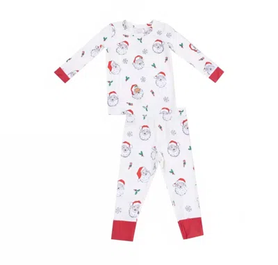 Angel Dear Kids' Vintage Santa's Pajama Set In White