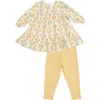 Angel Dear Kids' Winter Dandelions Long Sleeve Top & Leggings Set In Yellow