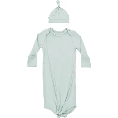 Angel Dear Babies'  Knotted Gown & Hat Set In Blue