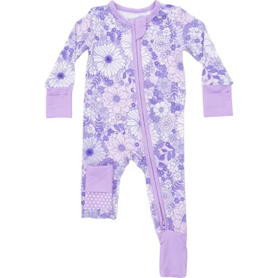 Angel Dear Babies'  Lacy Lavender Floral Convertible Footie In Purple