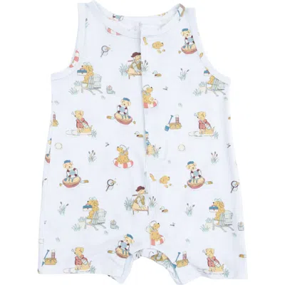 Angel Dear Babies'  Lake Buddy Dogs Print Romper In Multi