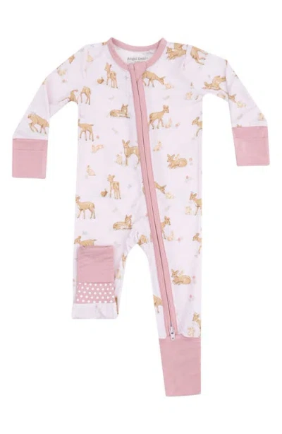 Angel Dear Babies'  Little Fawn Convertible Zip Romper In Multi