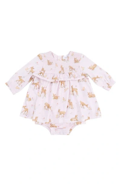 Angel Dear Babies'  Little Fawn Smocked Dress In Neutral