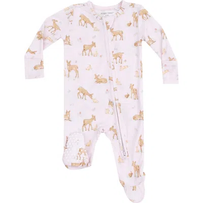 Angel Dear Babies'  Little Fawn Zip Footie In Neutral
