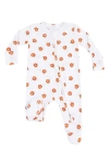 Angel Dear Little Pumpkin Ribbed Zip Footie In White