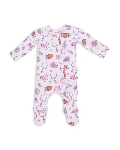 Angel Dear Long Sleeve Football Cheers Footie - Baby In Pink