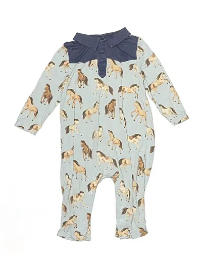 Pre-owned Angel Dear Babies' Long Sleeve Onesie In Blue