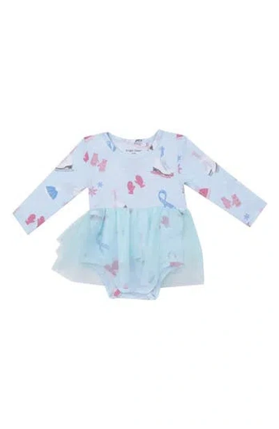Angel Dear Babies'  Long Sleeve Tutu Bodysuit In Blue