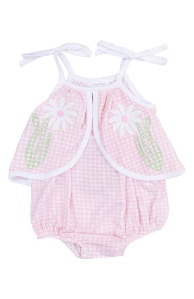 Angel Dear Babies'  Mini Gingham Bodysuit In Pink