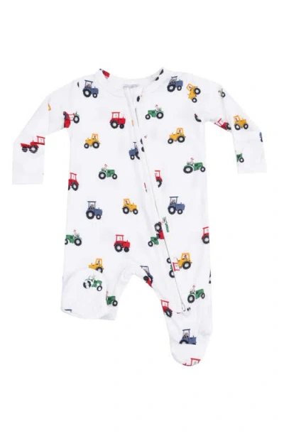 Angel Dear Babies'  Mini Tractors Zip Footie In Multi