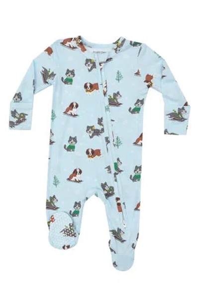 Angel Dear Babies'  Mush Puppies Zip Footie In Green