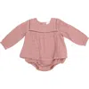 Angel Dear Organic Cotton Muslin Rose Skirted Bodysuit In Pink
