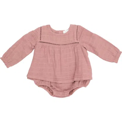 Angel Dear Babies'  Organic Cotton Muslin Rose Skirted Bodysuit In Pink