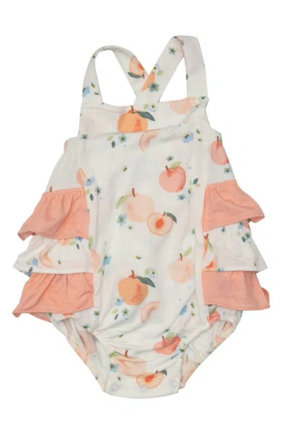 Angel Dear Babies' Peaches Ruffle Bodysuit In Peach Multi