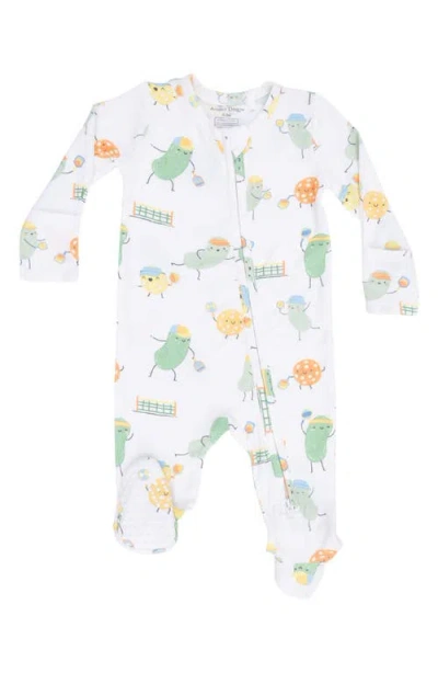 Angel Dear Babies'  Pickles Playing Pickleball Jumpsuit In White